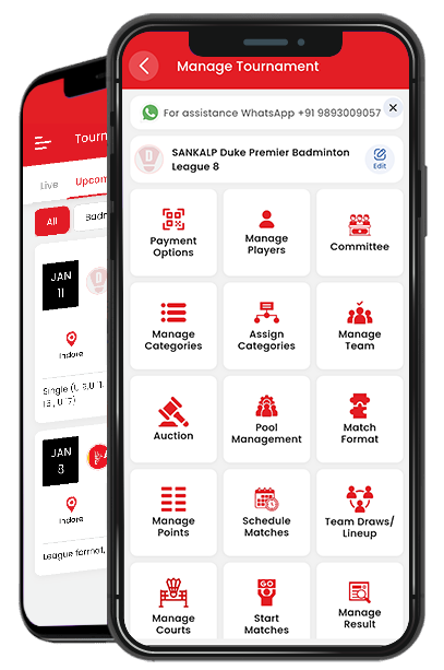 Dream Shuttlers sports tournament organizer app